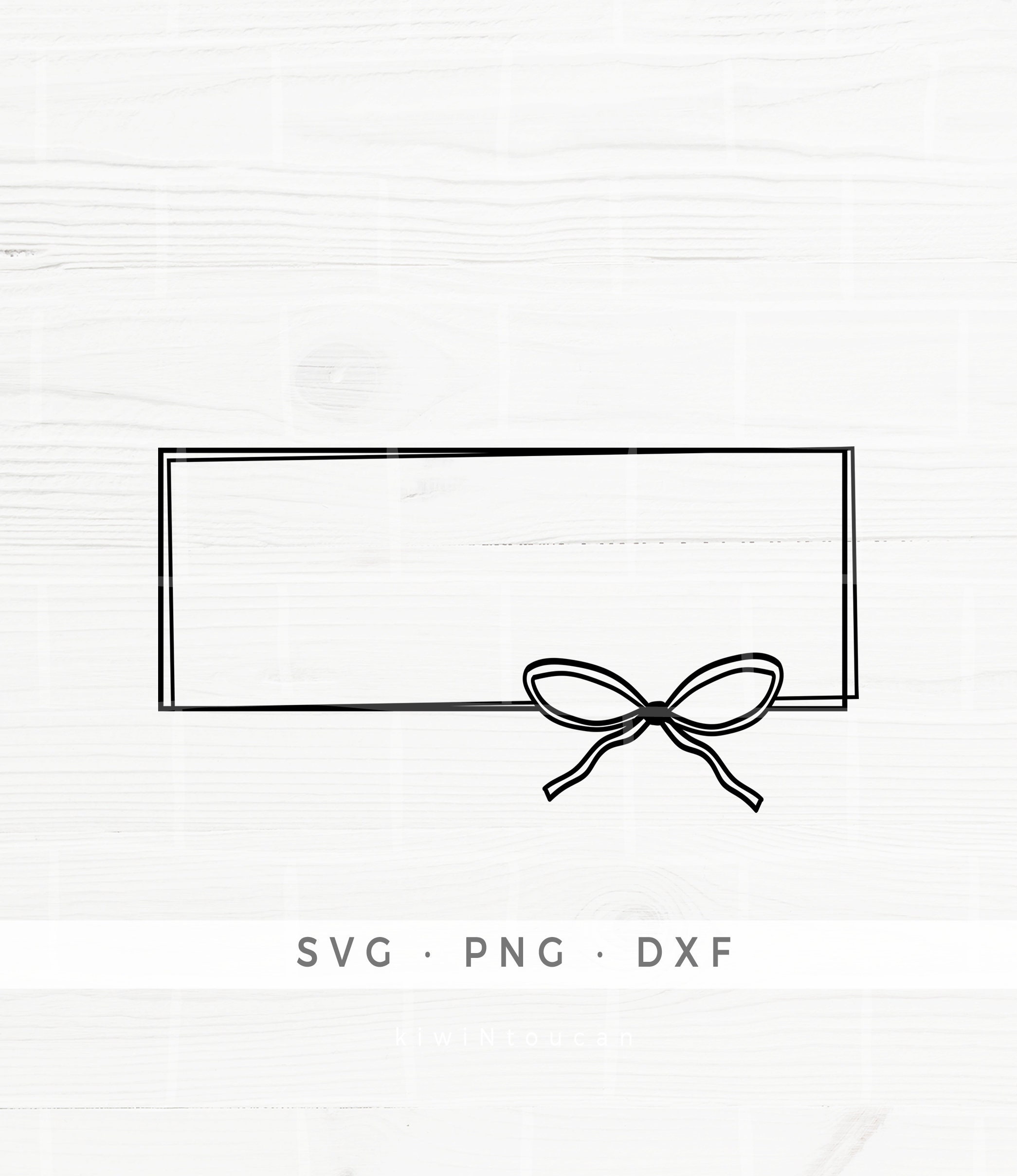 Bow Frame SVG Minimalist Bow Square SVG Design Wreath Etsy