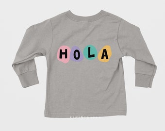Hola SVG, Kids tshirt design, Hand drawn sketch doodle, Circles of color, Pink purple yellow, Cut Files, Hola Commercial Use