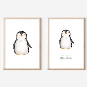 Poster Penguin | Children's poster | | customizable Children's room | Watercolor | Art printing | A4/A3