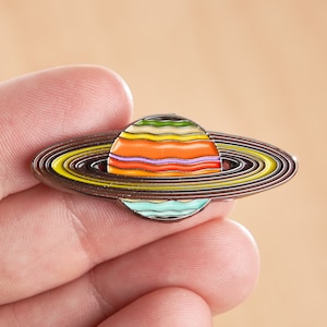 Saturn Planet Pin Illustration Lapel Brooch - NASA Space Scientist / Astronaut Aerospace Gift thats out of this Solar System!