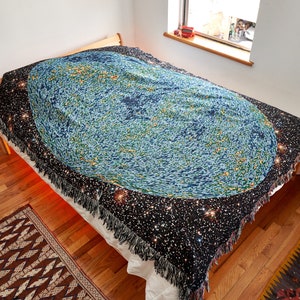 Cosmic Microwave Background Cotton Woven Blanket (80&quot; x 60&quot;) - NASA Space Scientist / Astronaut Aerospace Gift Art Wall Hanging or Throw