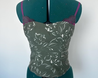 Green Floral Corset