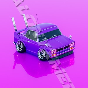 CARtoon Mobile Wallpaper - GT-R (Purple)
