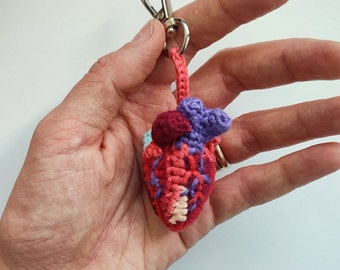 CROCHET PATTERN Anatomy of a Heart Keychain by Asessune (Instant PDF download)