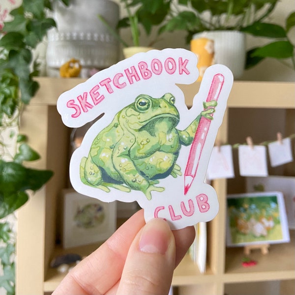 Sketchbook Club sticker | clear frog sticker | sketchbook frog