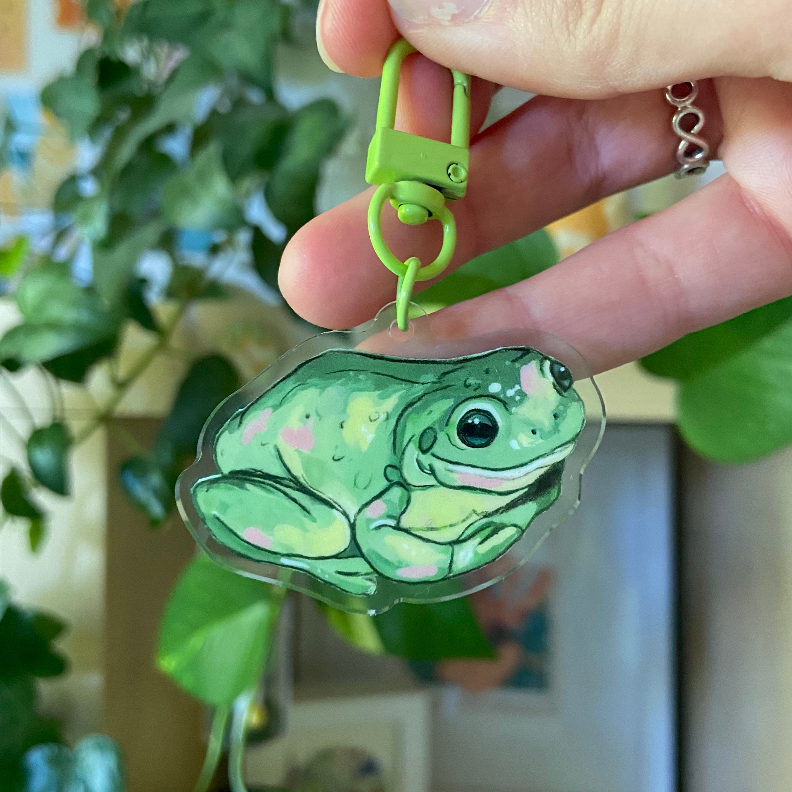 Frog Keyring Men Women Creative Super Cute Funny Big Eyes Green Frog