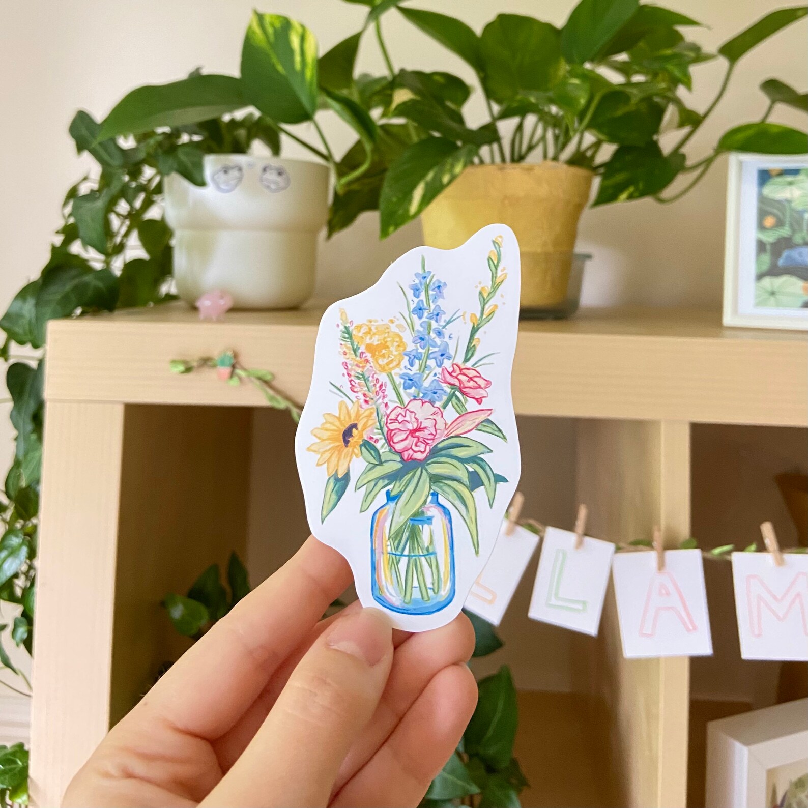 Flower vase sticker floral sticker flower sticker vase Etsy