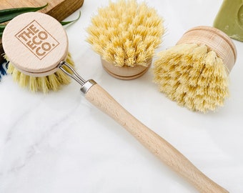 Eco Friendly Wooden Dish Brush for Kitchen I Washing Up Brush I Plastic Free Cleaning Pot Scrubber Brush I Zero Waste Cleaning