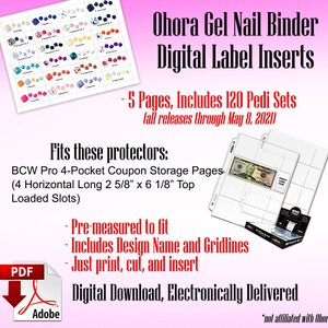 Ohora PEDI DIY Insert Cards for Binder Storage Sleeves (Master Pedi set)