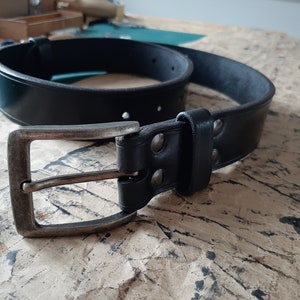 Leather Belt, Classic Black belt FULL GRAIN Leather Belt 100% HANDCRAFTED