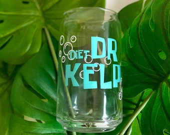 Cute Kelp Drink 16oz Glass Teal | Funny Gift for Sponge Friend | My Drink | Gift for Girlfriend | Gift for Boyfriend |