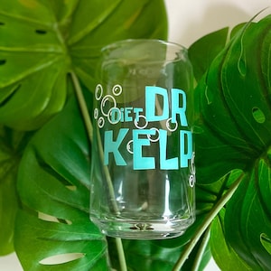 Cute Kelp Drink 16oz Glass Teal | Funny Gift for Sponge Friend | My Drink | Gift for Girlfriend | Gift for Boyfriend |