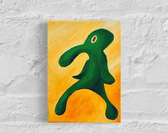 Hand Painted Squidward Abstract Painting