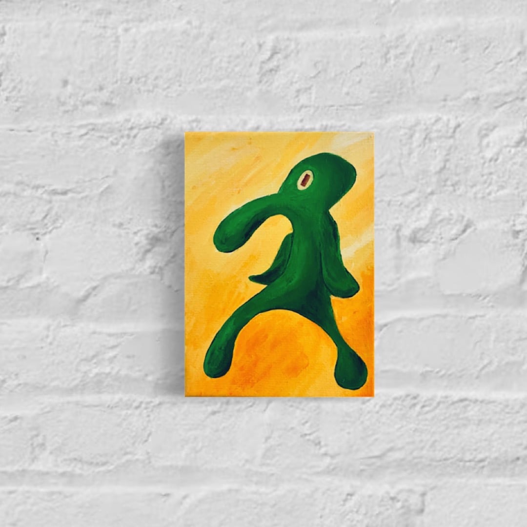 Hand Painted Squidward Abstract Painting Etsy
