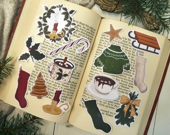 Christmas Joy & Cozy Winter Sticker Set (7 designs each) Planner Stickers, Journal, Christmas Die Cut Stickers for Scrapbook, Bullet Journal