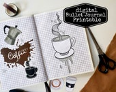 Journal Printable Spreads, aesthetic Journal, Planner, Calendar Journal, customizable for any Month, Coffee Theme, Bujo Starter Kit