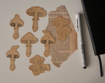 Autumn Mushrooms STICKER Set (6 motifs) Planner Stickers, Journal, Autumn Mushrooms Die Cut Stickers, Scrapbook, Calendar,
