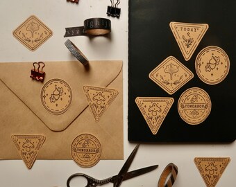 Post from Nature - Poststamp STICKER Set (5 motifs) Planner Sticker, Journal, Die Cut Sticker, Scrapbook, Calendar,