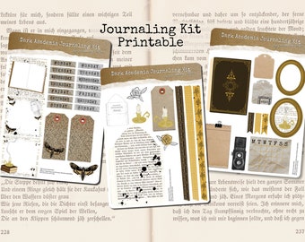 Dark Academia Journal Kit, Digital Ephemera, Academia Ephemera, Journal Accessories, BUJO, Printable, digital DOWNLOADS, Journal Printable Kit
