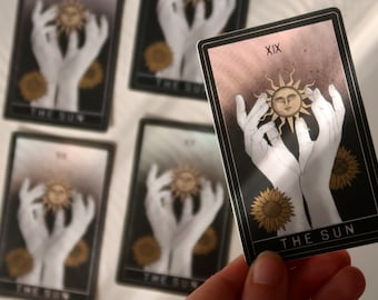 Sun Tarot Vinyl Sticker holographic waterproof vinyl decal Sticker, Journal, Tarot Die Cut Sticker, Laptop, Calendar,