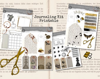 Chaotic Academia Journal Kit, Digital Ephemera, Academia Ephemera, digital DOWNLOADS, Journal Printable Kit