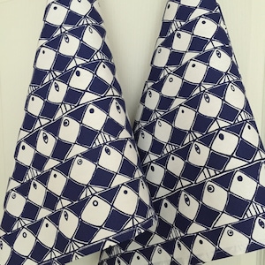 Tea Towel Cotton Towel Kitchen Towel Blue White Dish Towel Dishcloth