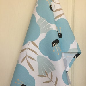 Kitchen towel Tea towel Blue poppy cotton fabric towel Hand towel Dish towel Dishcloth