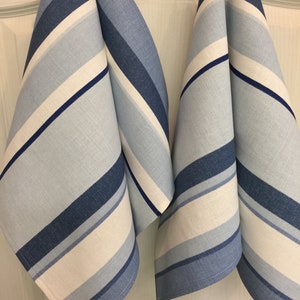 Linen Tea Towel Blue Striped Kitchen Towel Rustic Towel