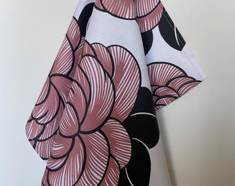 Cotton Kitchen Towel: Dusty Pink Floral Tea Towel