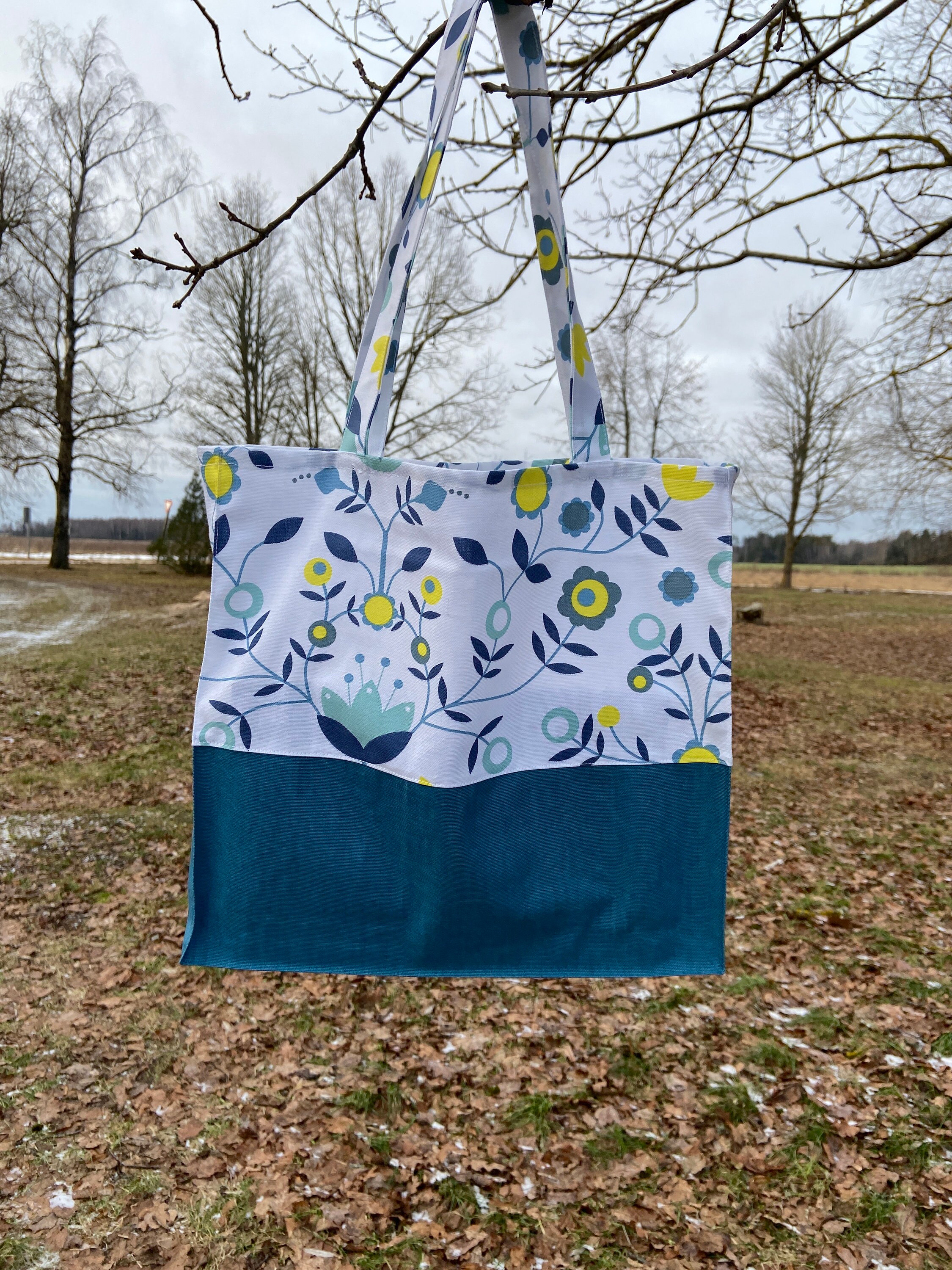 Tote Bag Cotton Fabric Market Bag Textile Tote Bag Shopping Bag Etsy