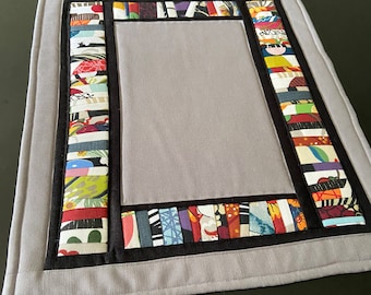 Handmade Quilted Patchwork Mat, Colorful Pieced Table Decor