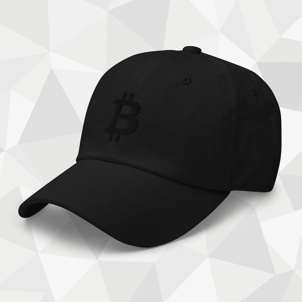 Bitcoin Cap bestickt mit schwarzem 3D Logo