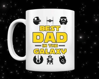 Tasse mit "Best Dad In The Galaxy" Druck | Geschenk zum Vatertag und Geburtstag