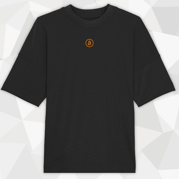 Besticktes Bitcoin Oversize T-Shirt Organic