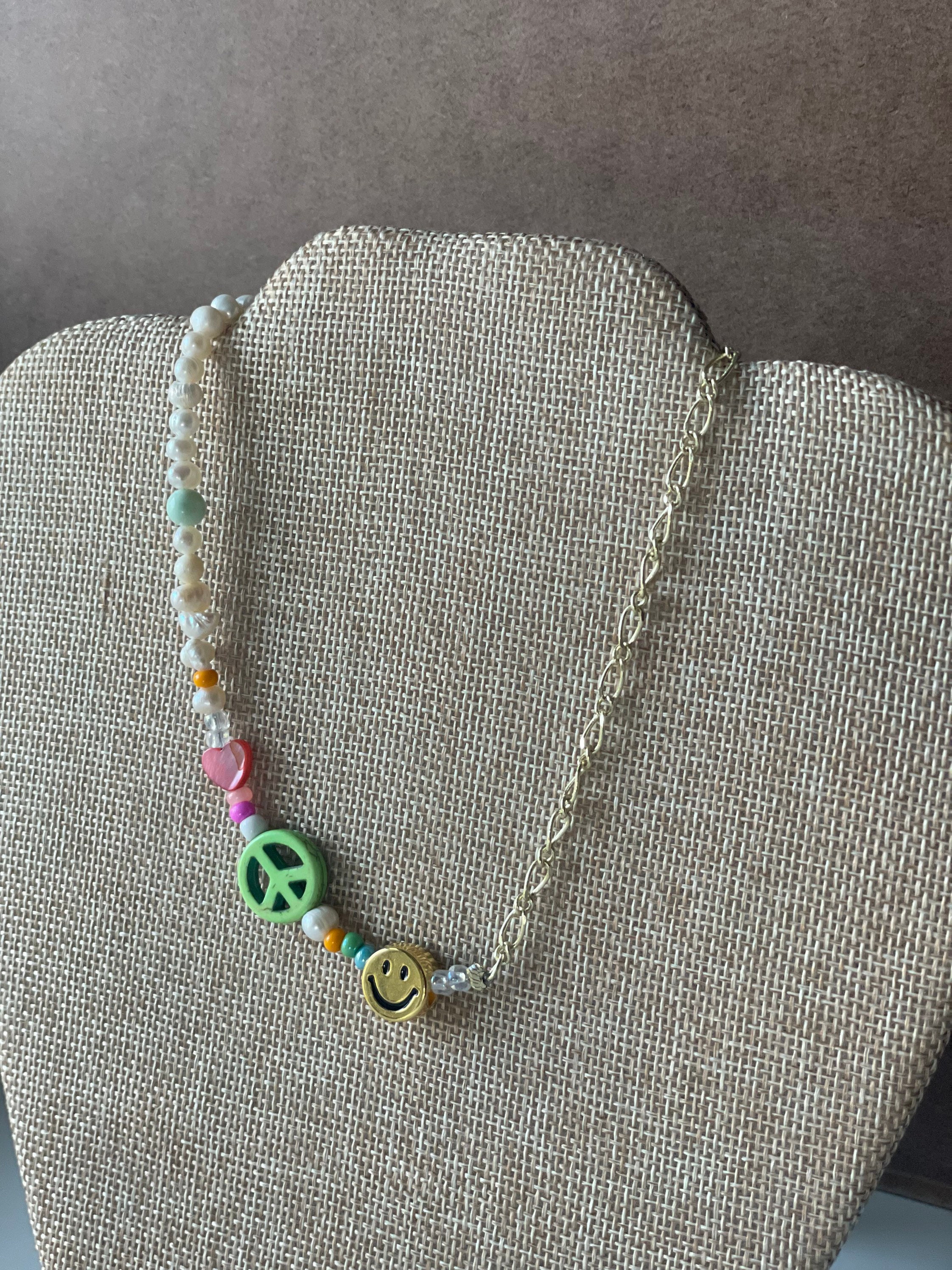 Y2K Half Chain Half Pearl and Bead Trendy Necklace Etsy