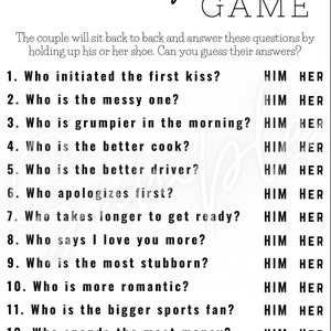 Printable Wedding game digital download png Shoe bride and groom