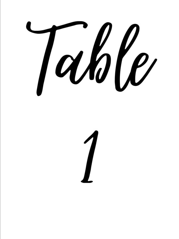 Printable 5x7 table numbers 120 Etsy