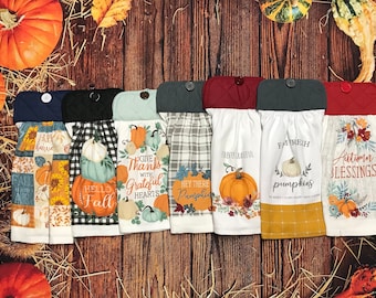 Fall Hanging Kitchen Towels with Potholder Tops, more options