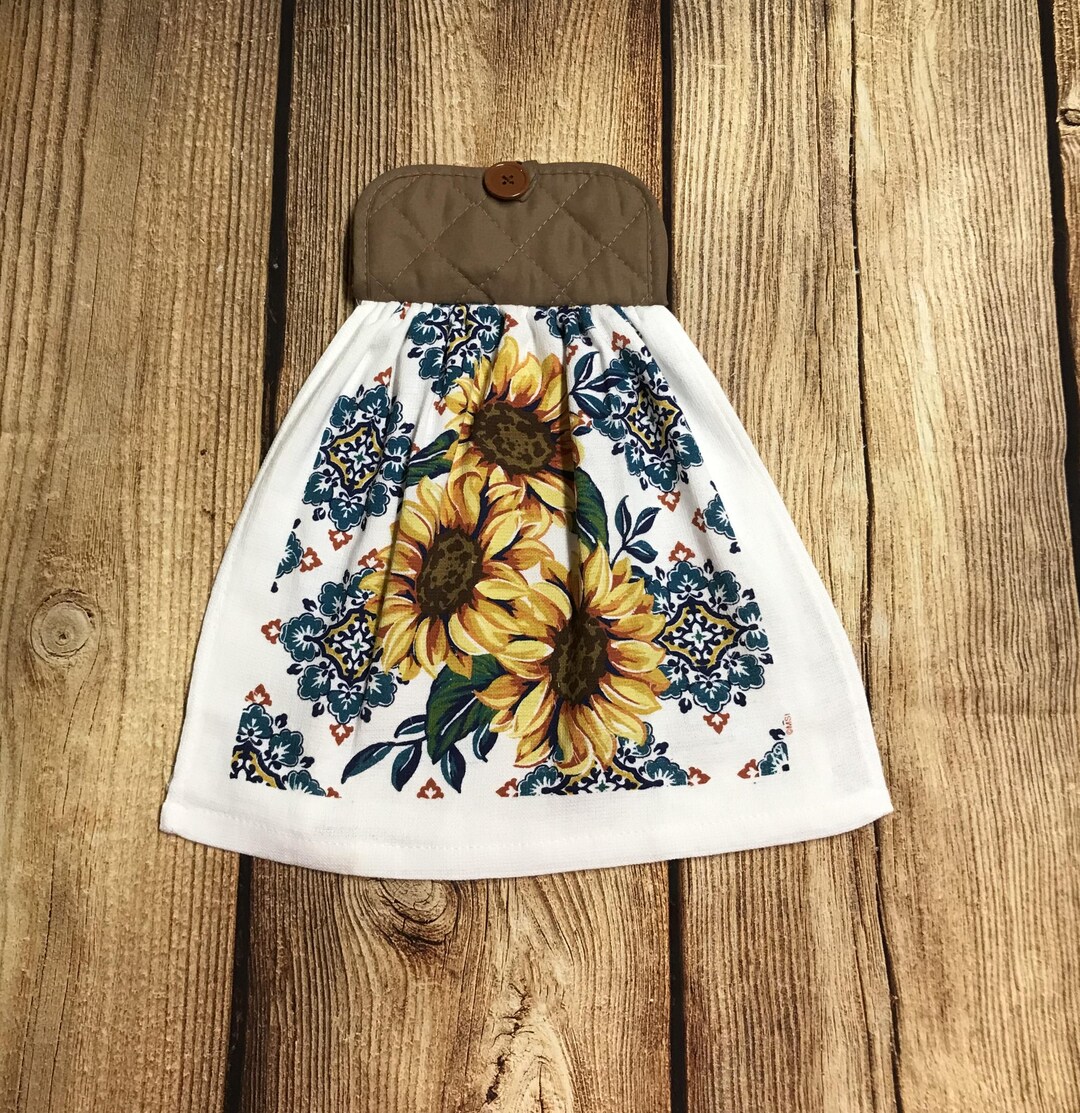 Country Farmhouse Fall Sunflowers Kitchen Towels, Fall Tea Towel, Fall ...