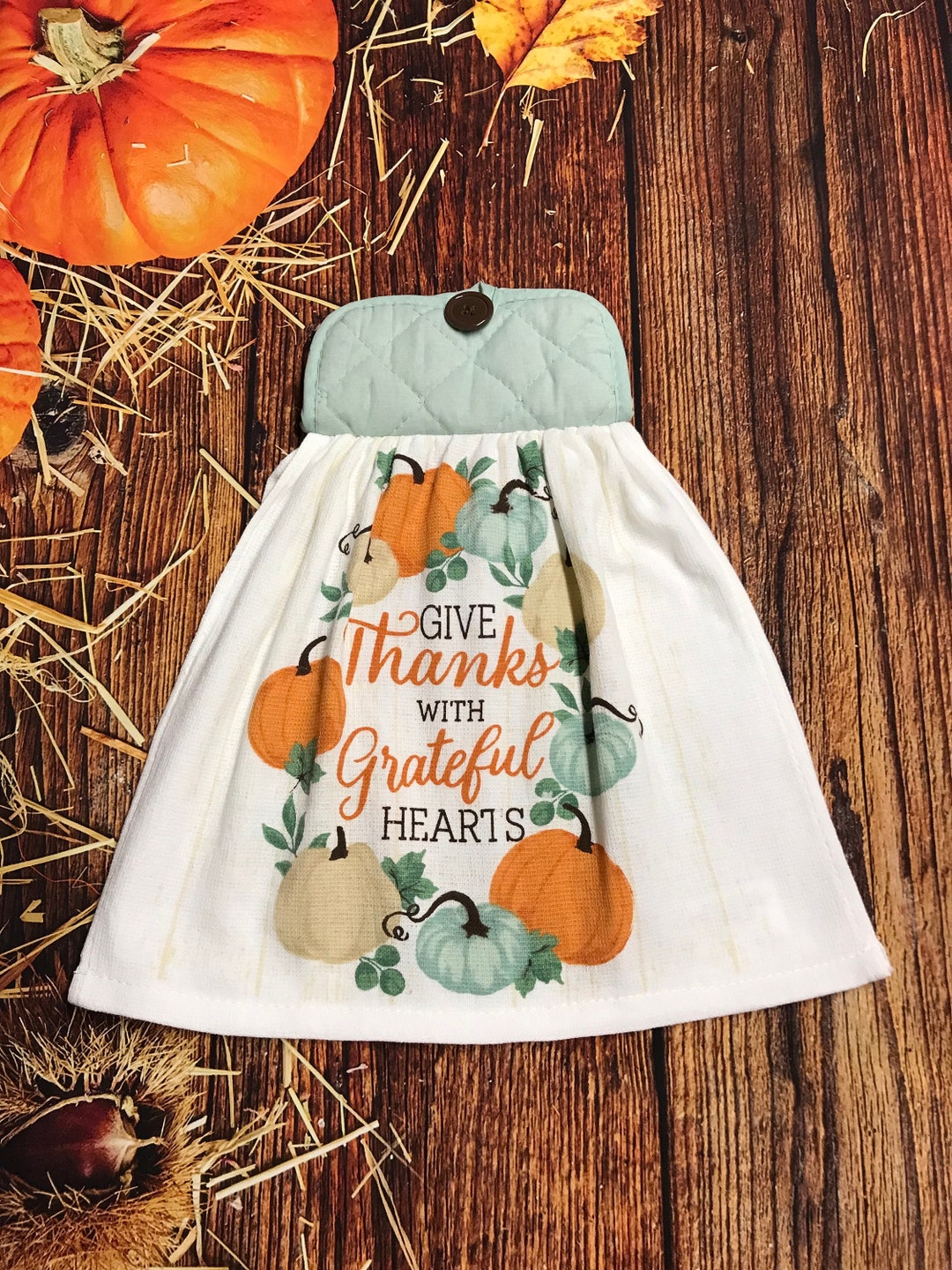 Thanksgiving Give Thanks Kitchen Towels, Thanksgiving Kitchen Towels