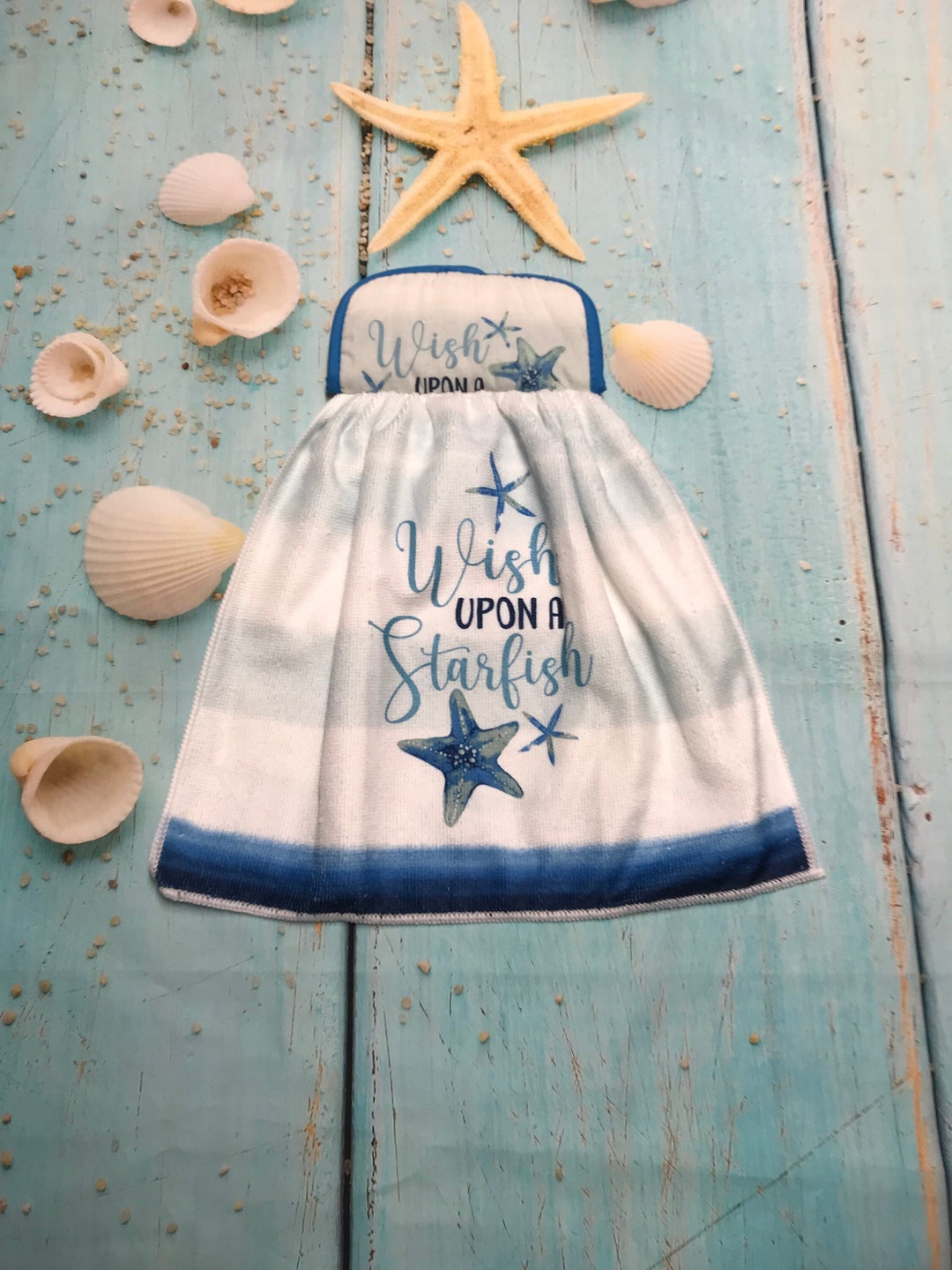 Starfish Hanging Kitchen Towels, Starfish Beach House Decor, Starfish