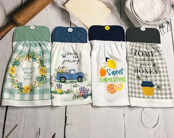 Spring & Summer Kitchen Towels, Spring Dishtowels, Kitchen Hanging Towel, Country Kitchen Towels, Housewarming Gifts, Mom Gifts