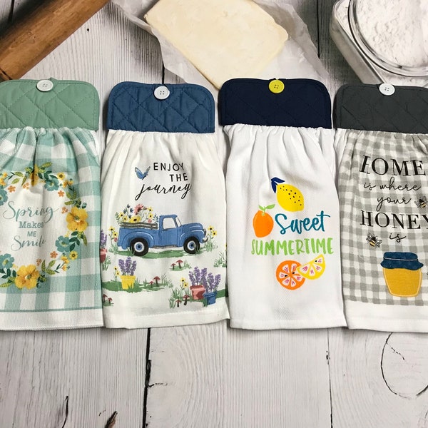Spring & Summer Kitchen Towels, Spring Dishtowels, Kitchen Hanging Towel, Country Kitchen Towels, Housewarming Gifts, Mom Gifts