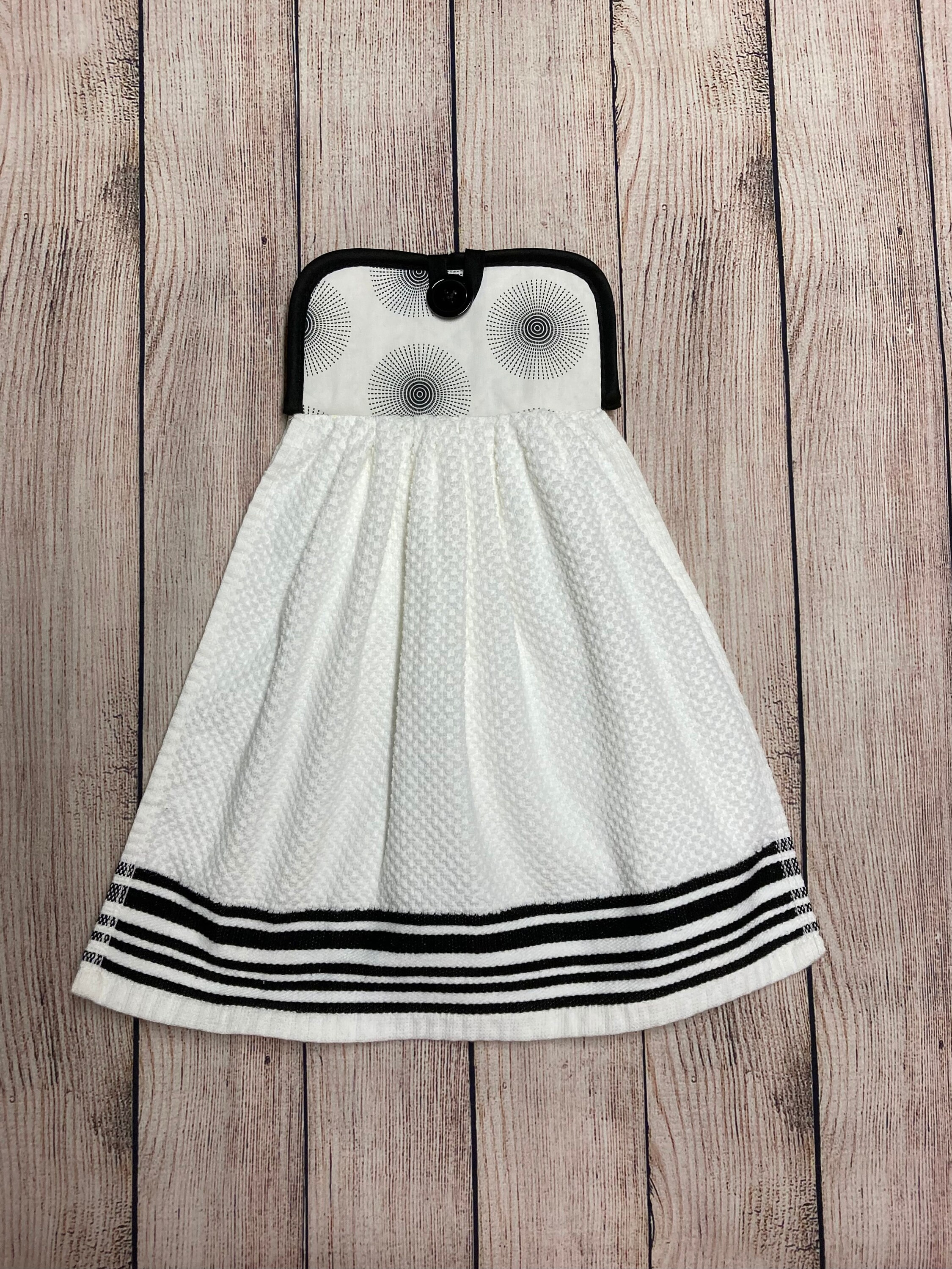 Black & White Kitchen Towel Black Kitchen Towel Black Etsy