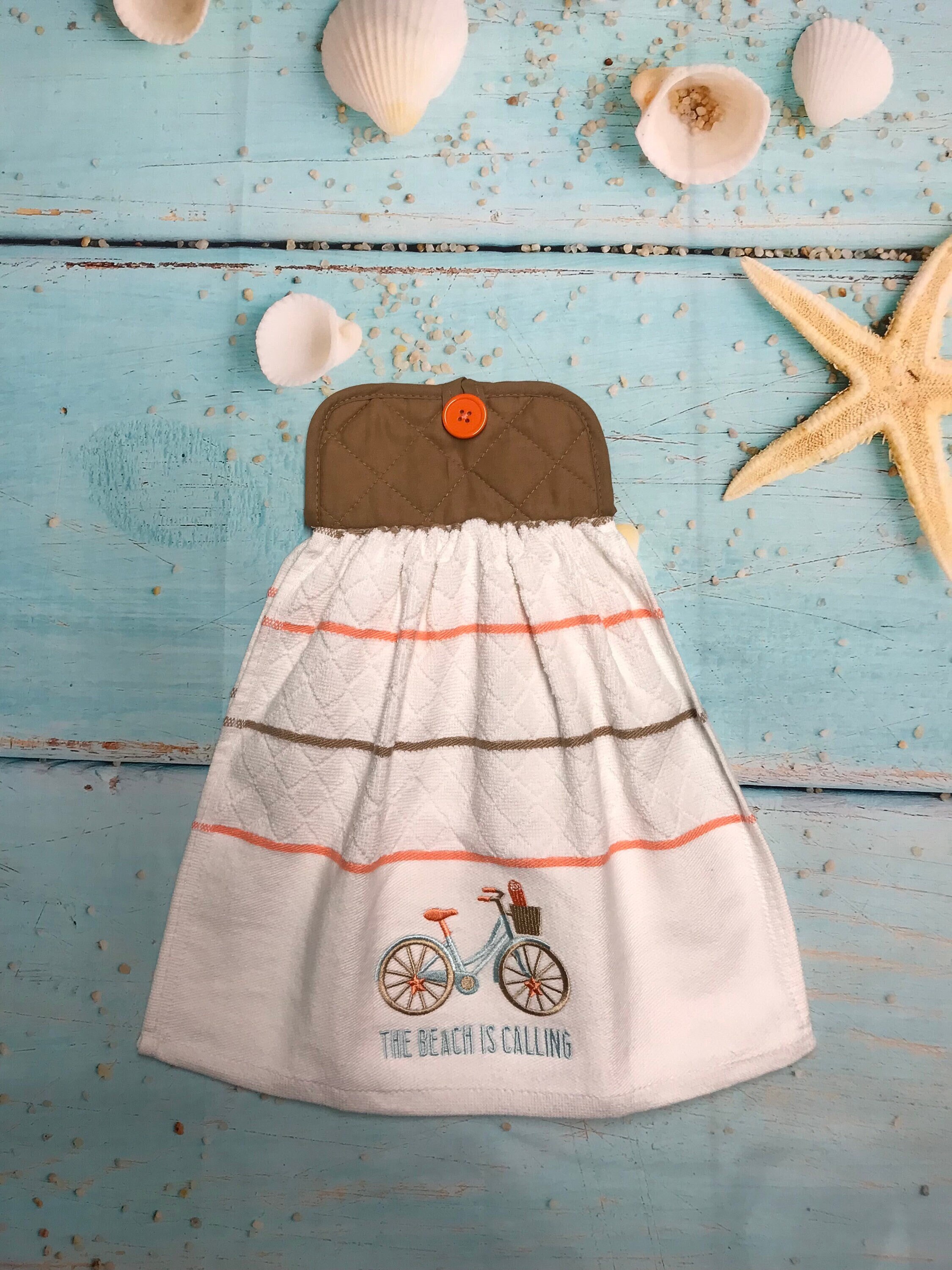 Beach Hanging Kitchen Towels Beach Theme Kitchen Beach Etsy