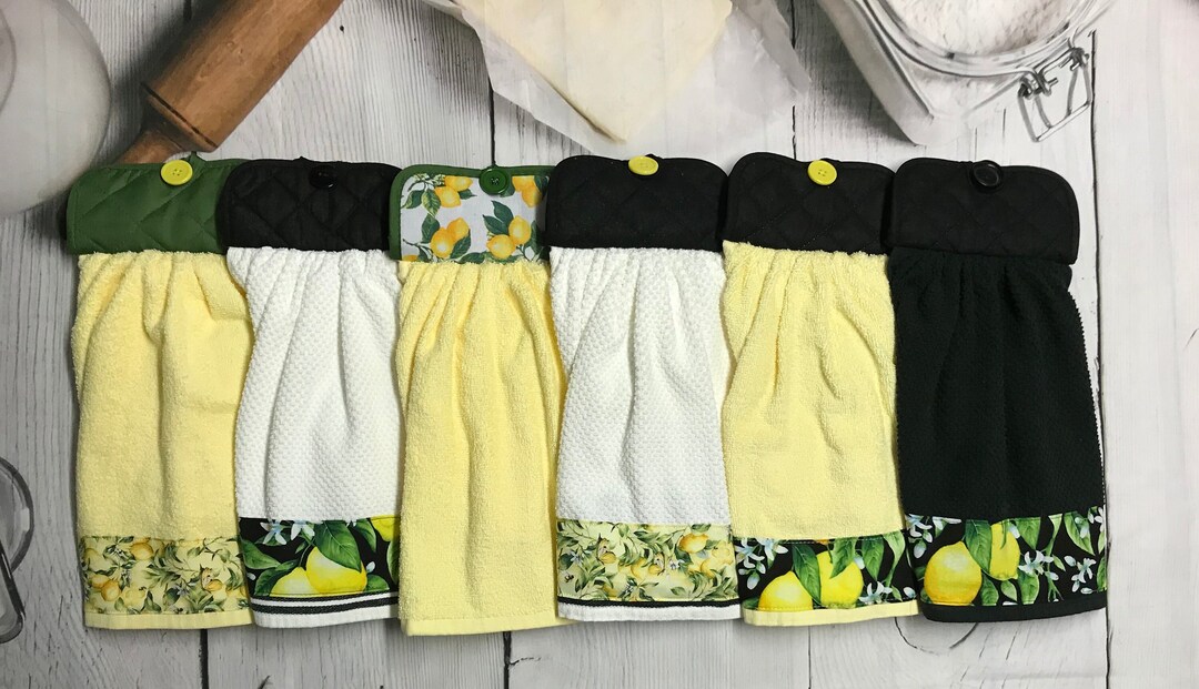 Lemons Butterflies & Bees Kitchen Towel Lemons Hand Towels Lemon