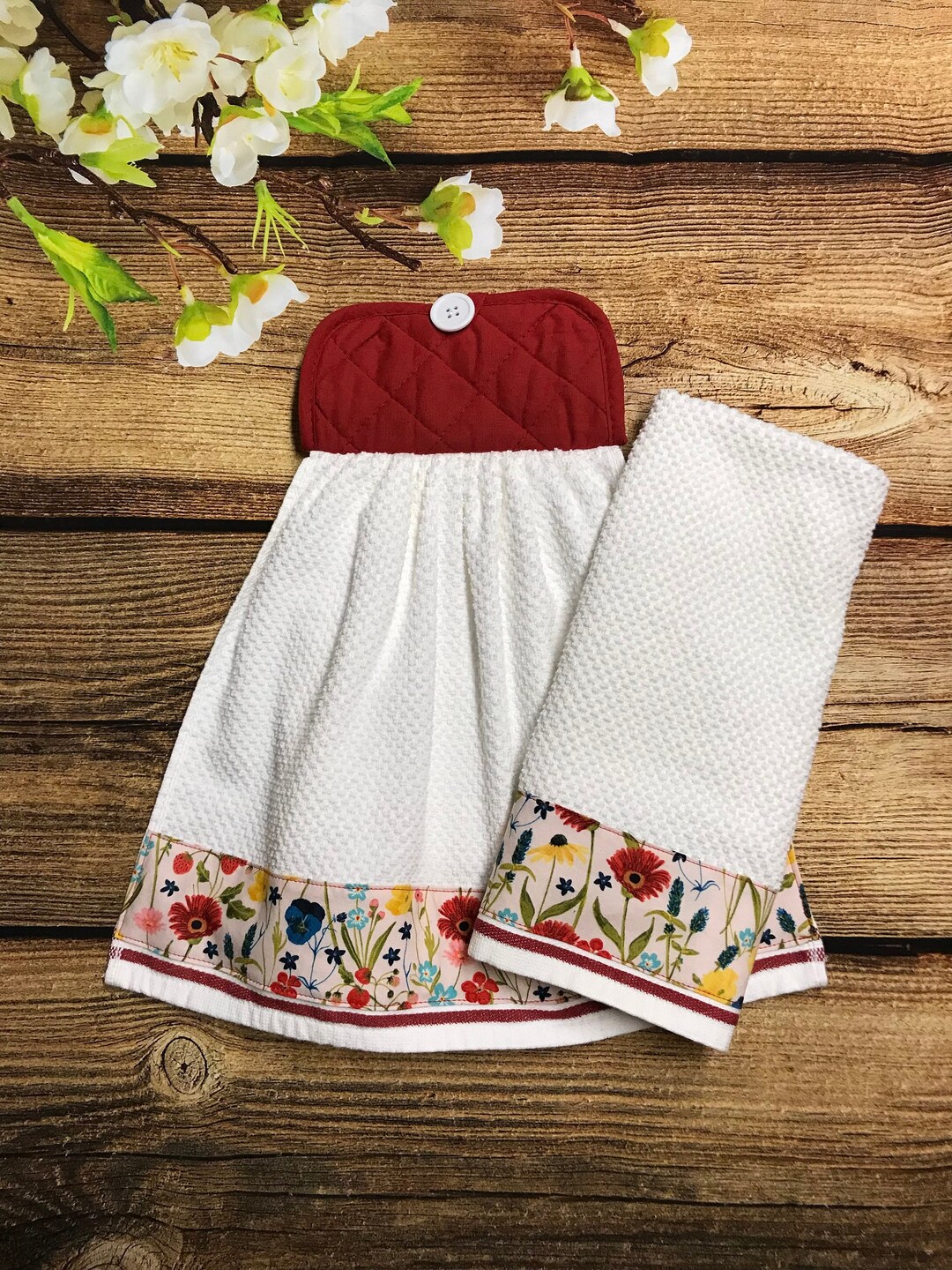 Spring & Summer Floral Kitchen Towels Summer Floral Hanging Etsy