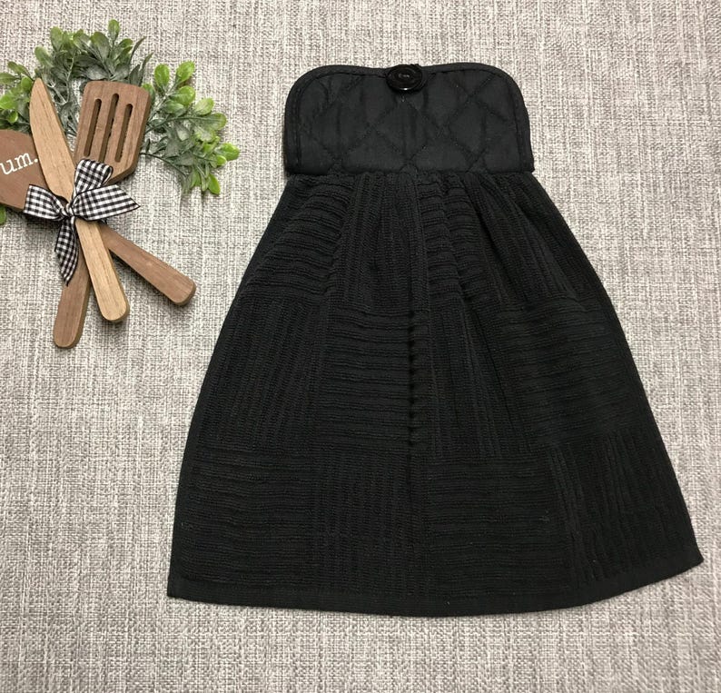 Heavy Solid Black Kitchen Towels: Black Cotton Hand Towel - Etsy