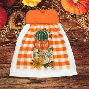 Stacked Pumpkins Fall Hanging Kitchen Towels: Fall Hand Towel