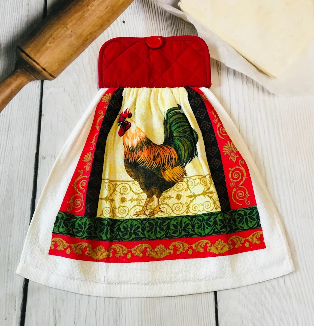 Country Farmhouse Rooster Kitchen Towels, Farm Life Towels, Country ...